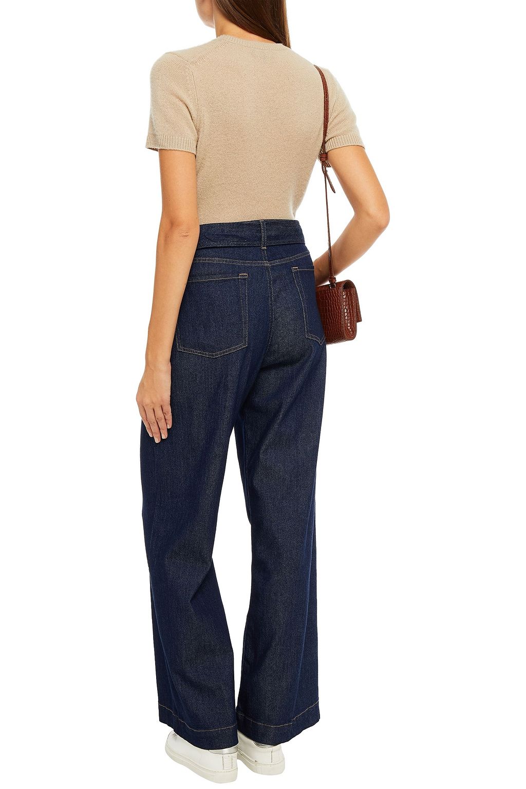 7 FOR ALL MANKIND Belted high-rise wide-leg jeans