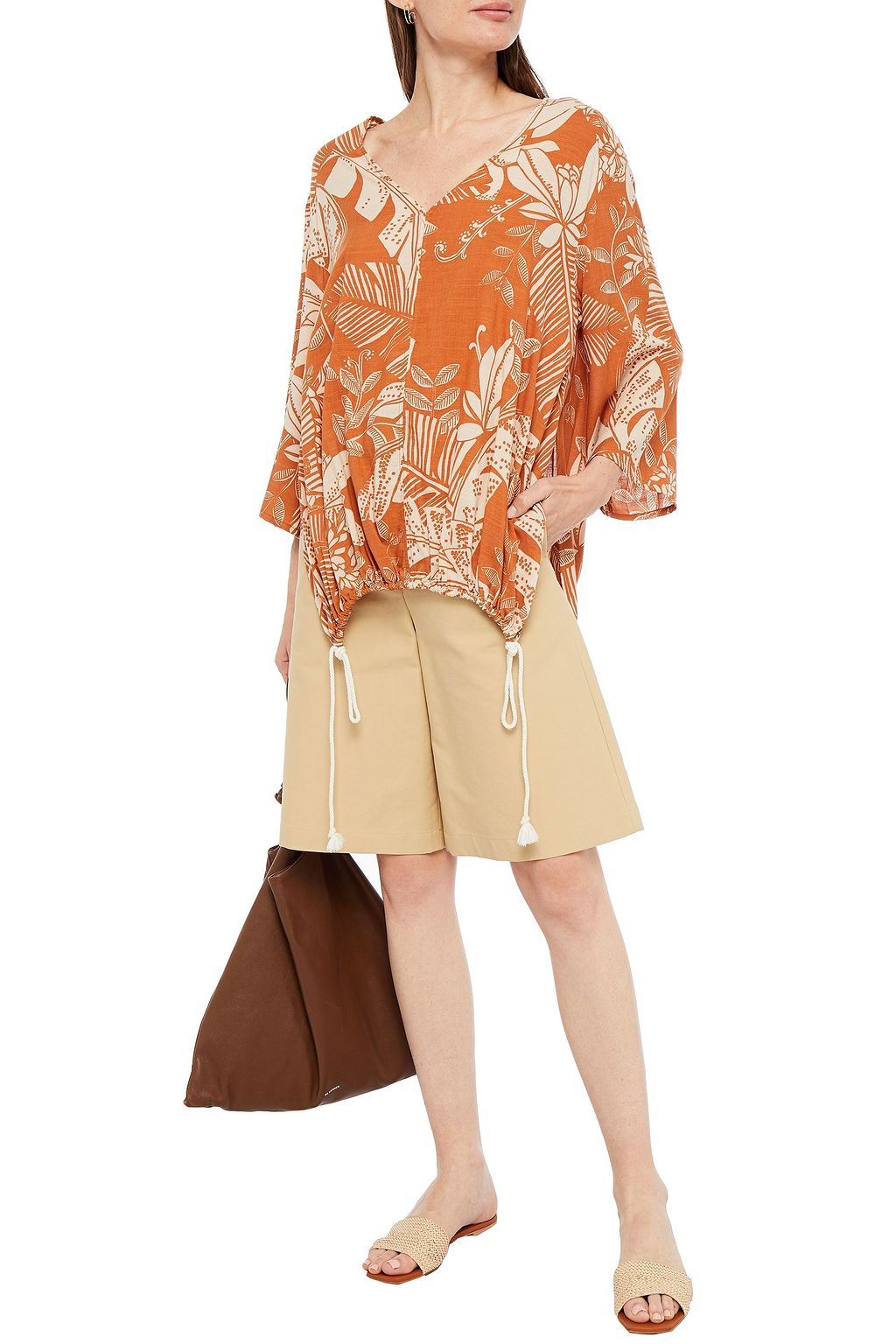 SEE BY CHLOÉ Printed slub cotton-blend top
