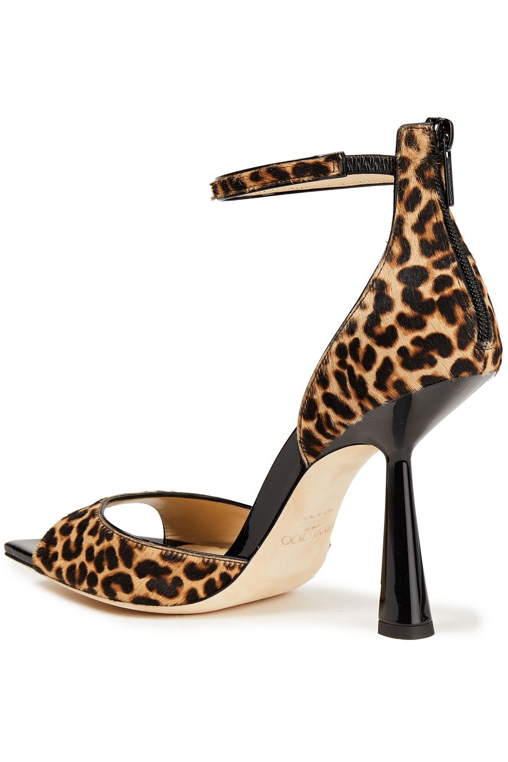 JIMMY CHOO Reon 100 leopard-print calf hair sandals