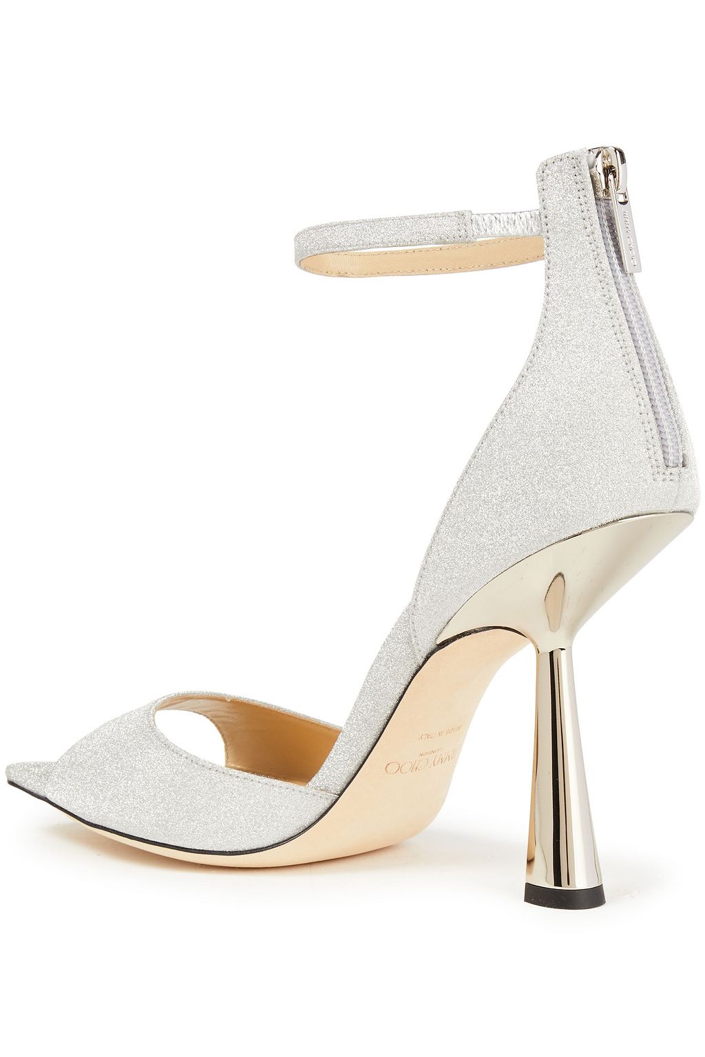 JIMMY CHOO Reon 100 glittered leather sandals