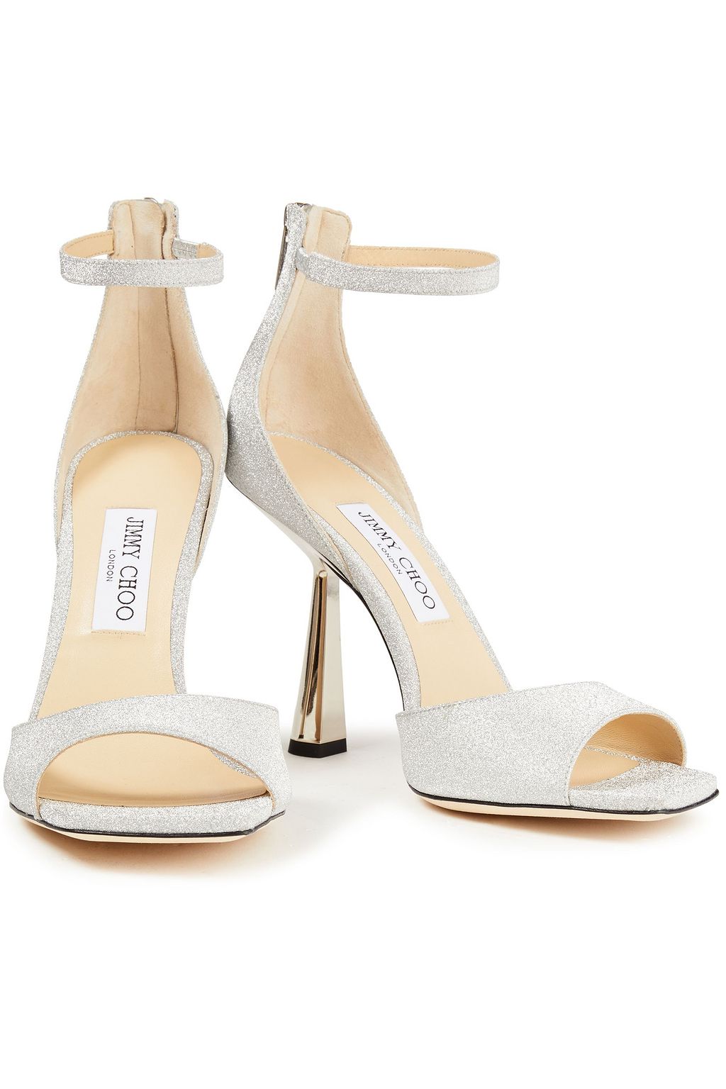JIMMY CHOO Reon 100 glittered leather sandals