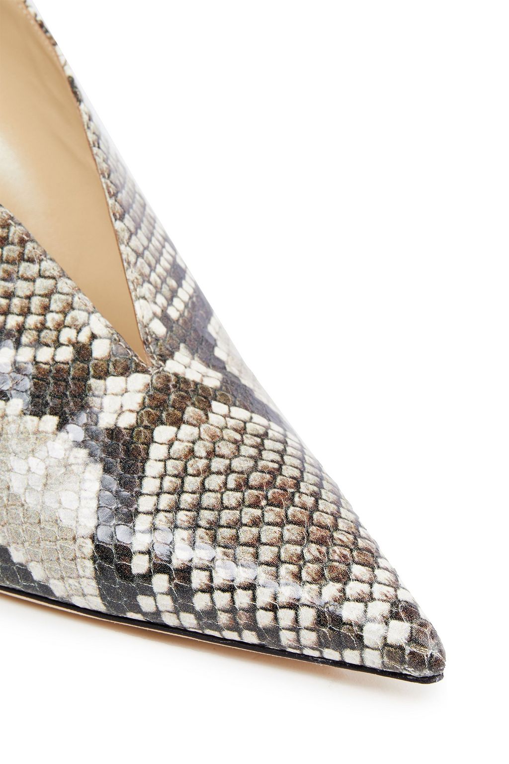 JIMMY CHOO Saise 85 snake-effect leather slingback pumps