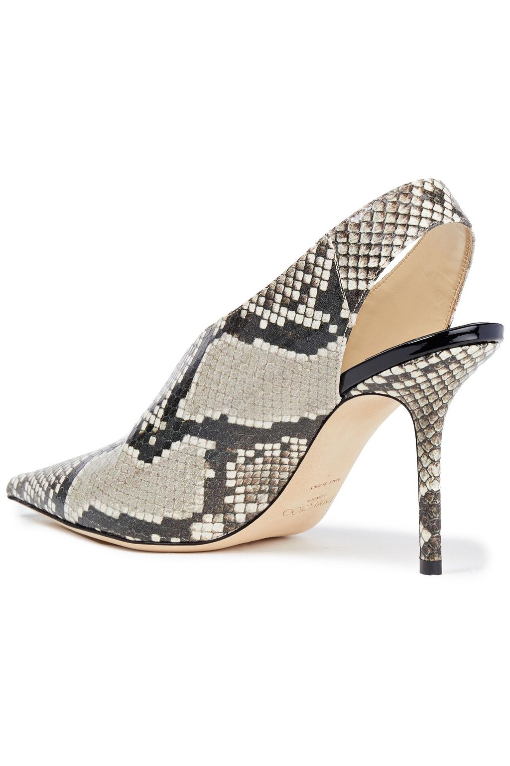 JIMMY CHOO Saise 85 snake-effect leather slingback pumps