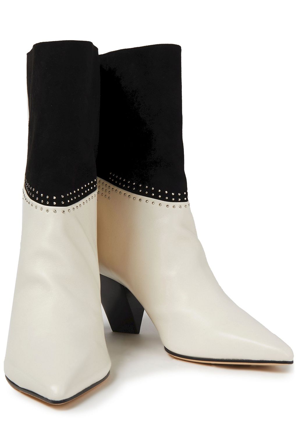 JIMMY CHOO Bear 65 studded suede and leather ankle boots