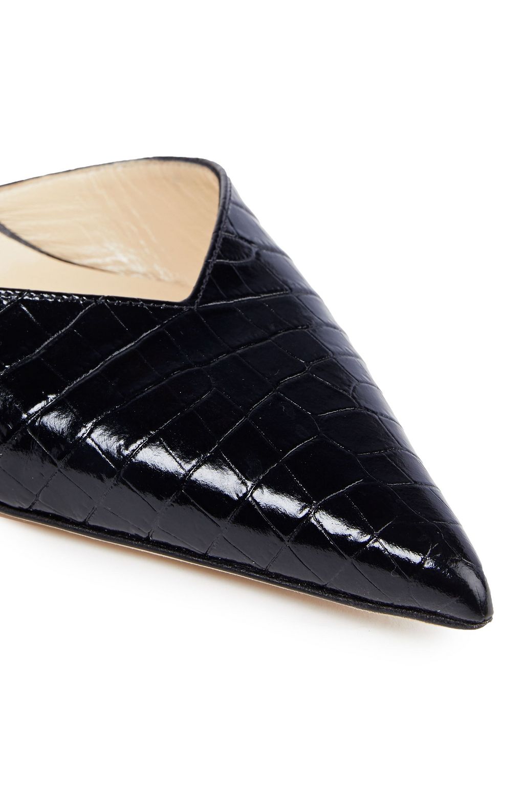 JIMMY CHOO Thandi 85 croc-effect leather slingback pumps