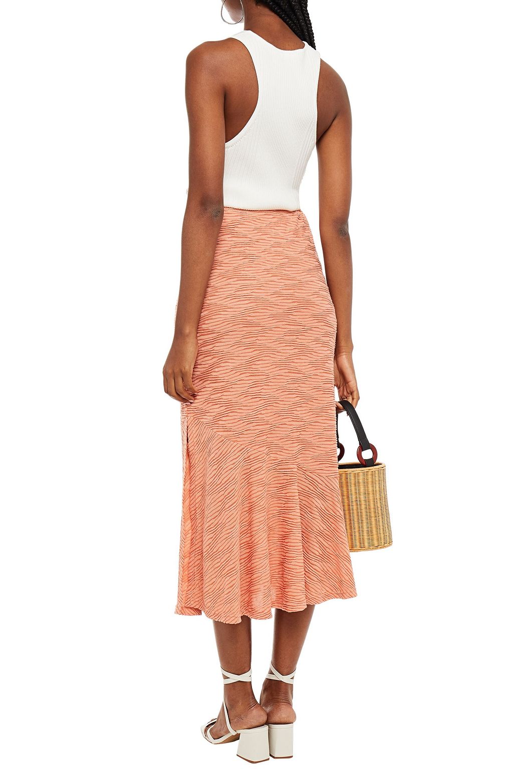 WALTER BAKER Joy cloqué midi skirt