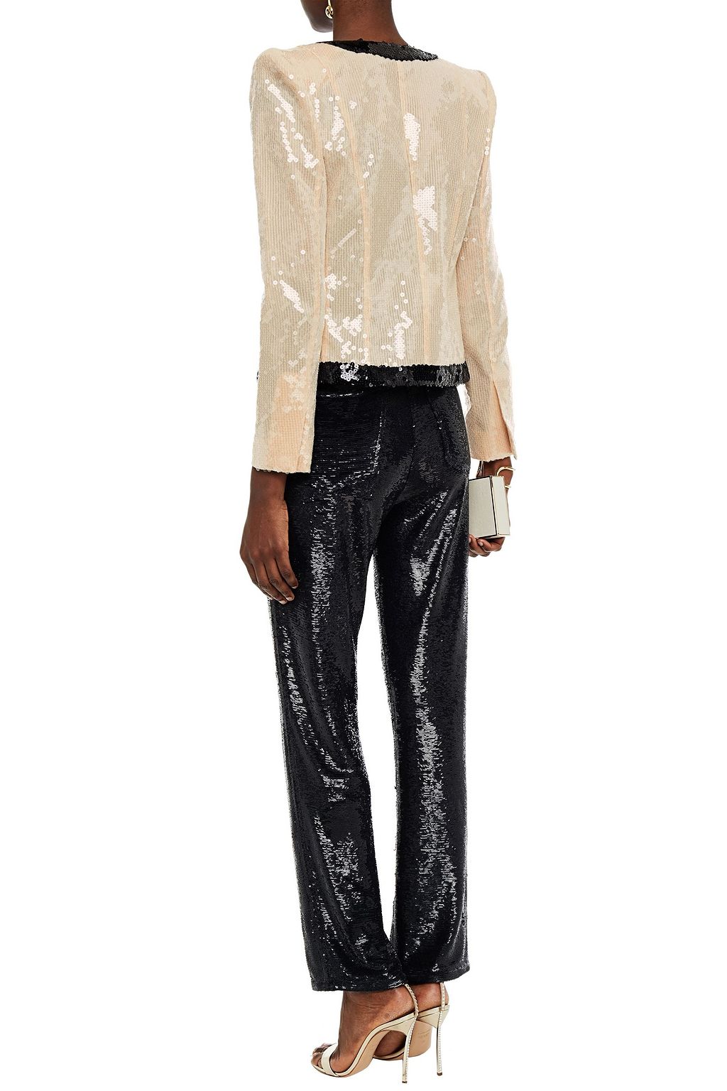 BALMAIN Sequined mesh jacket