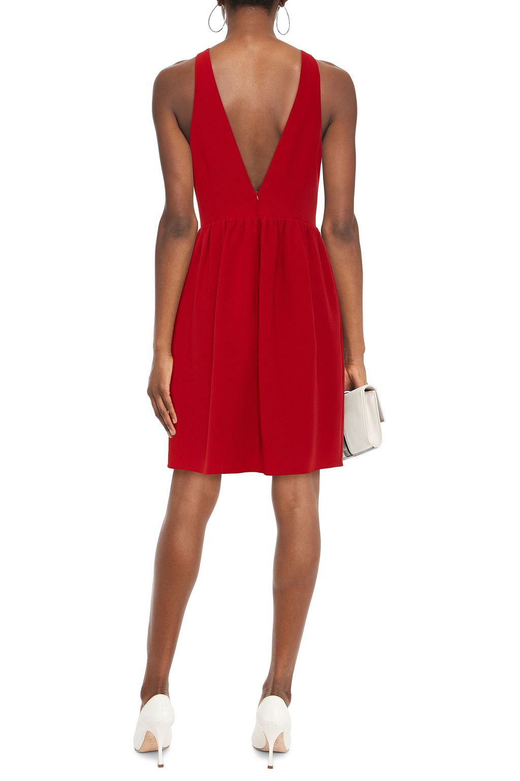 HALSTON Gabi open-back crepe dress