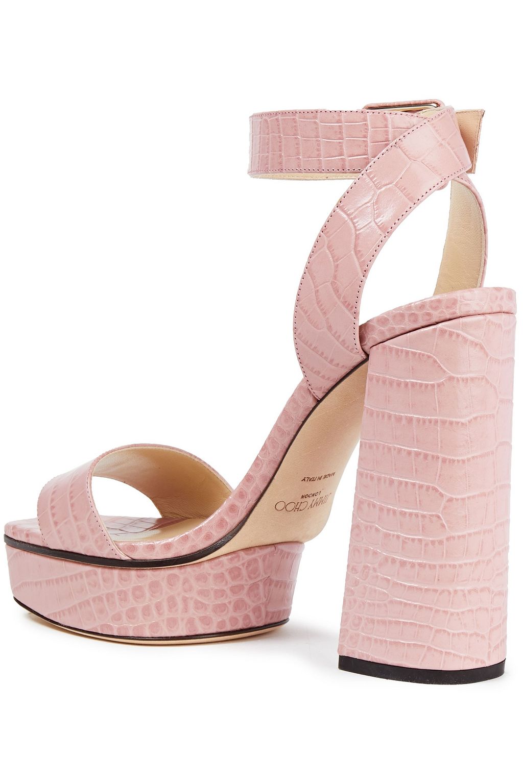 JIMMY CHOO Jax 125 croc-effect leather platform sandals