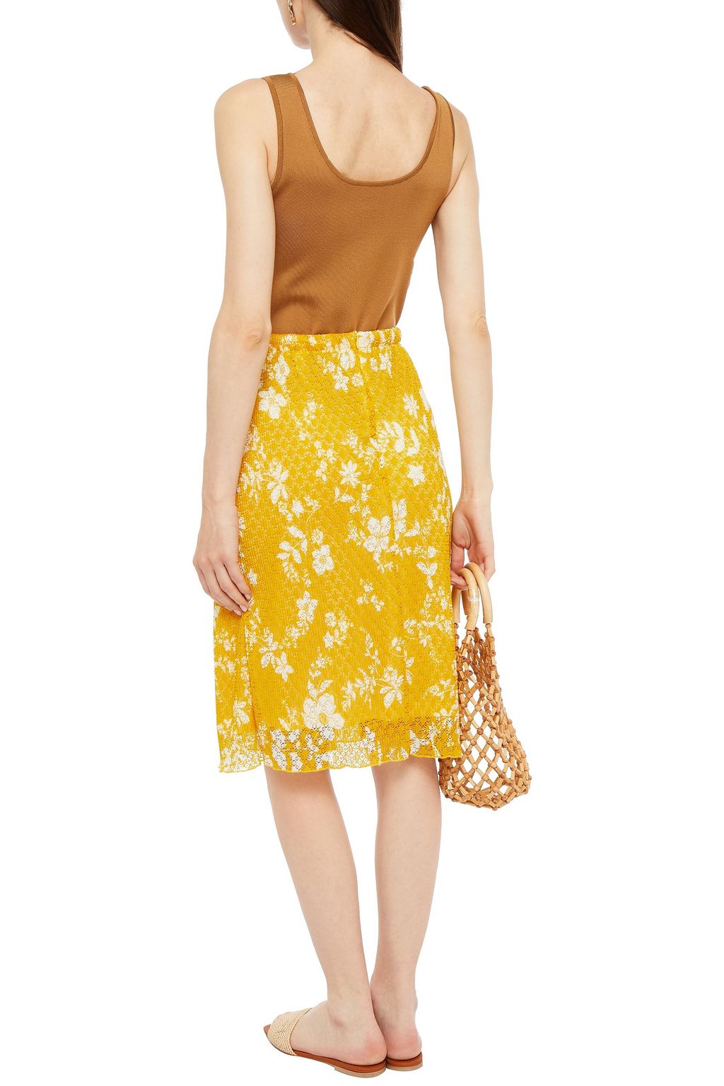 SEE BY CHLOÉ Gathered floral-print lace skirt