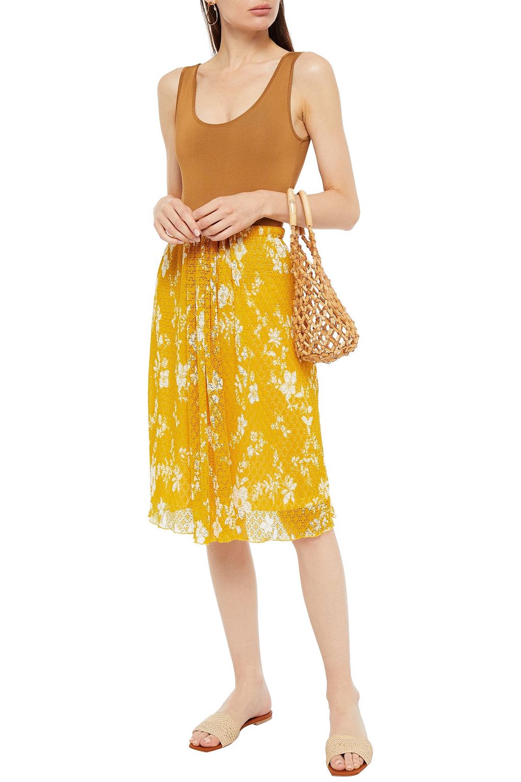 SEE BY CHLOÉ Gathered floral-print lace skirt