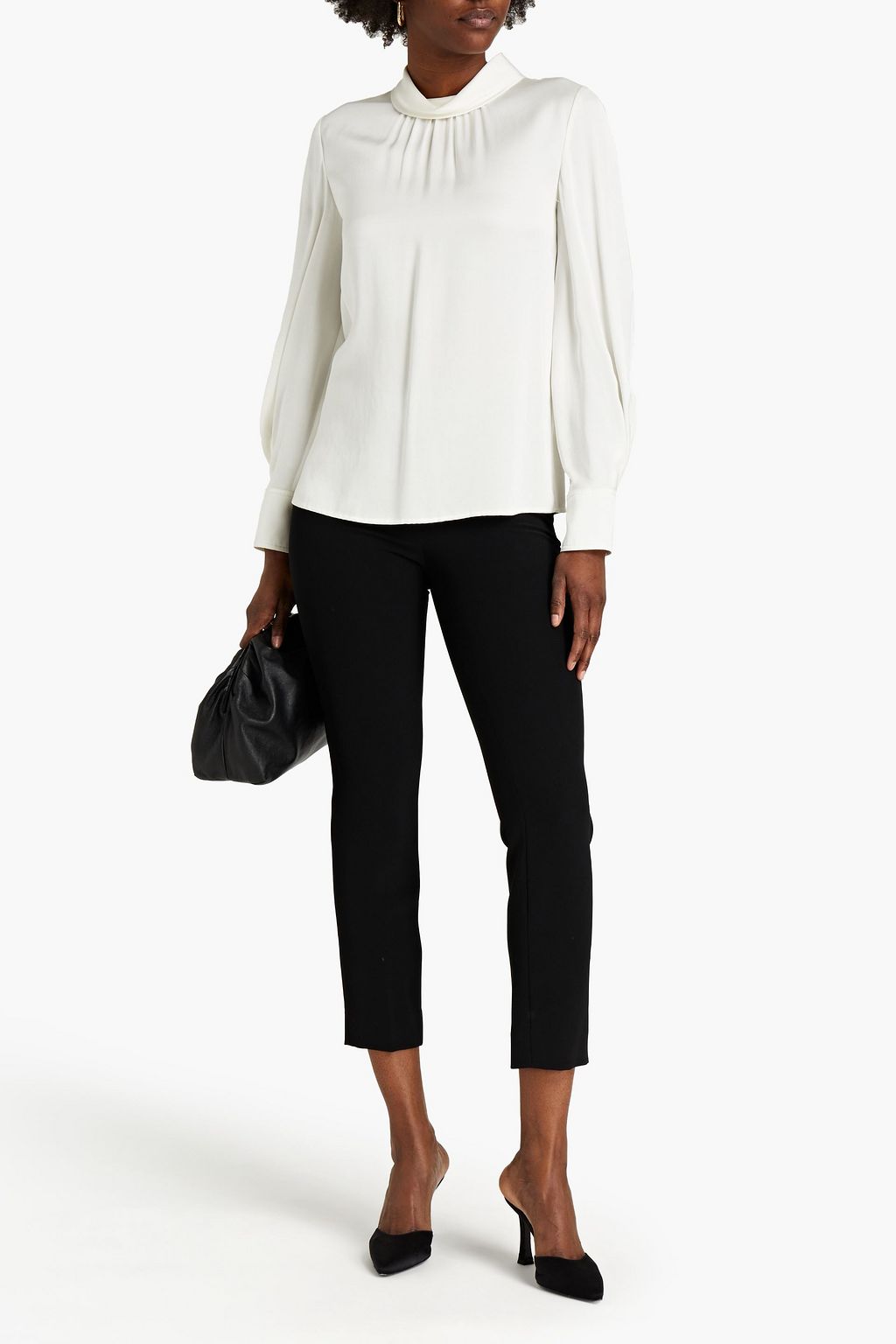 LELA ROSE Catherine cropped crepe straight-leg pants