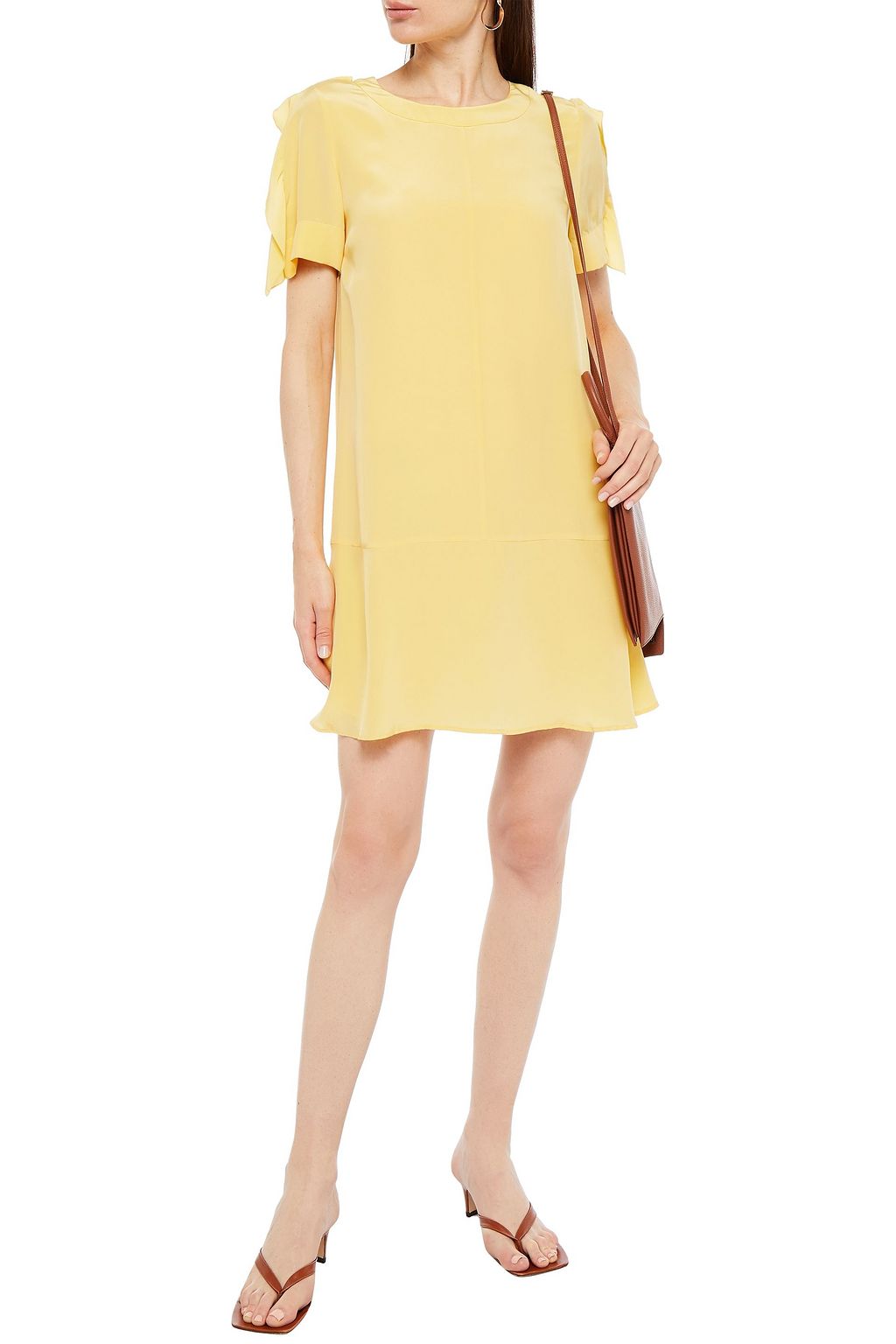 SEE BY CHLOÉ Ruffle-trimmed silk crepe de chine mini dress