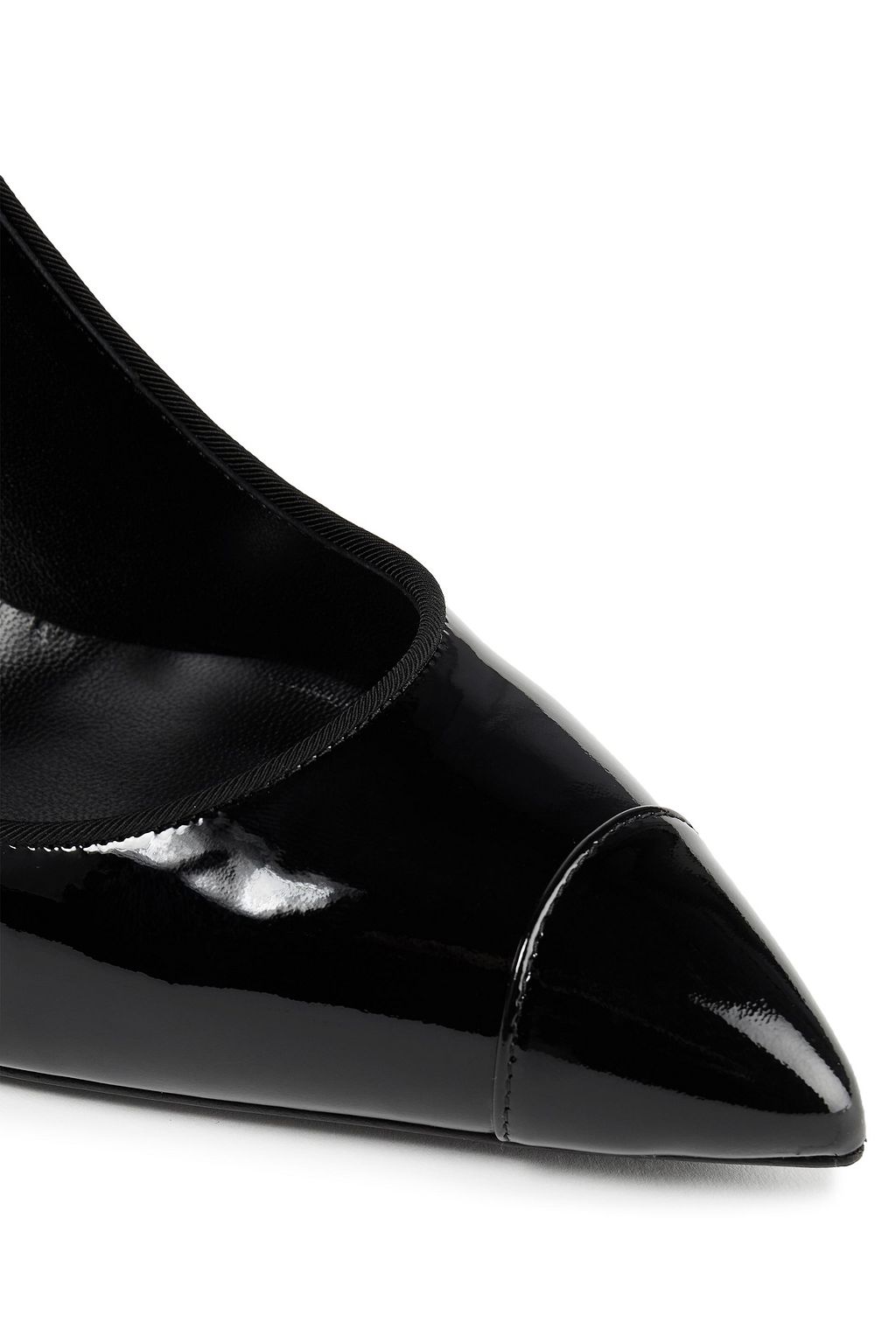 GIUSEPPE ZANOTTI Grosgrain-trimmed patent-leather pumps