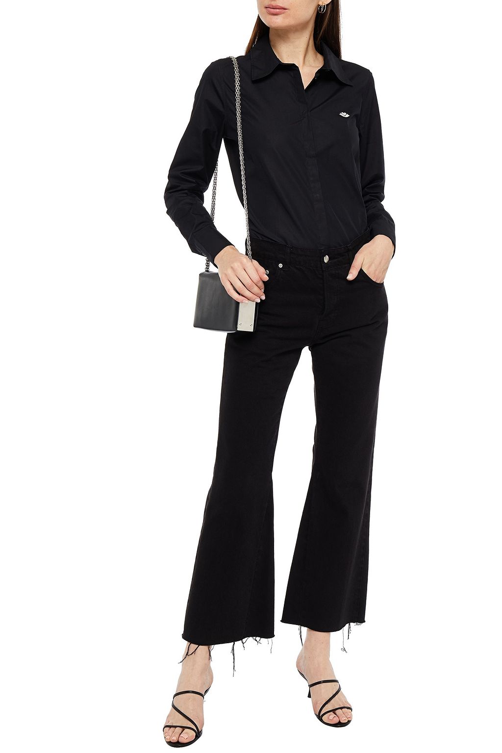 SEE BY CHLOÉ Appliquéd cotton-poplin shirt