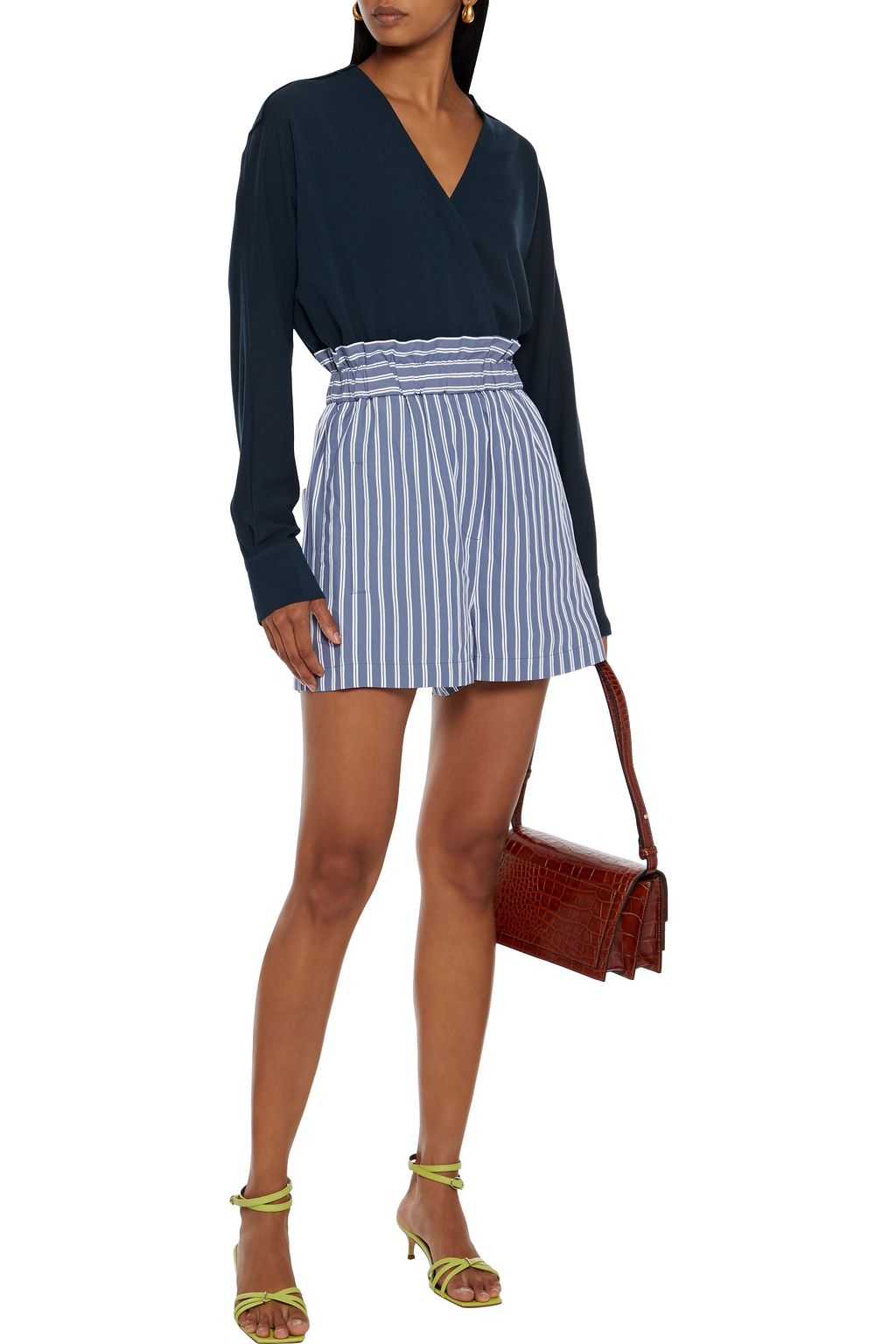 TIBI Savanna wrap-effect crepe bodysuit