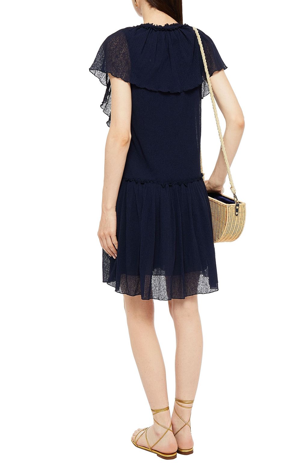 SEE BY CHLOÉ Ruffled ribbed-knit mini dress