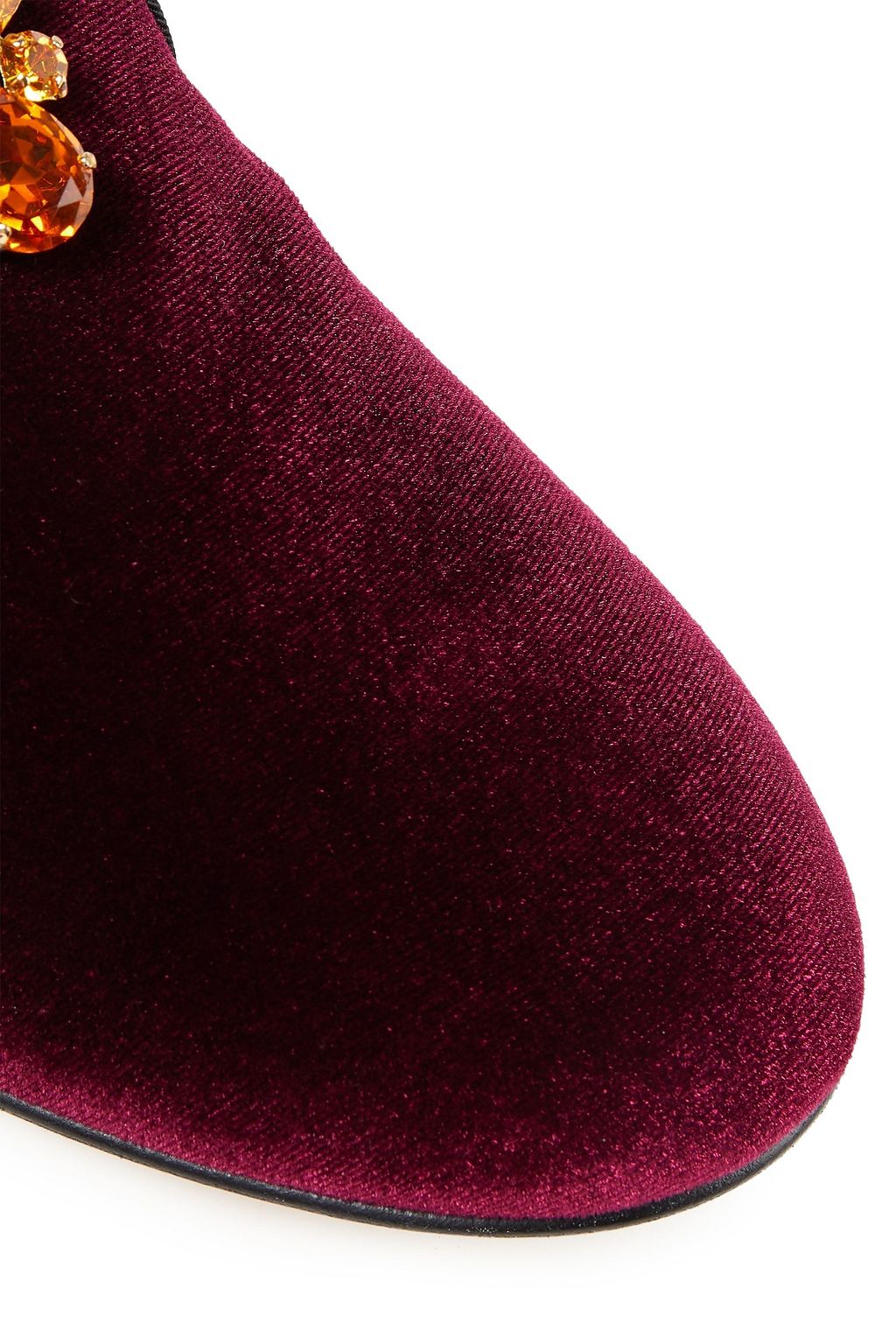 GIUSEPPE ZANOTTI Crystal-embellished velvet loafers