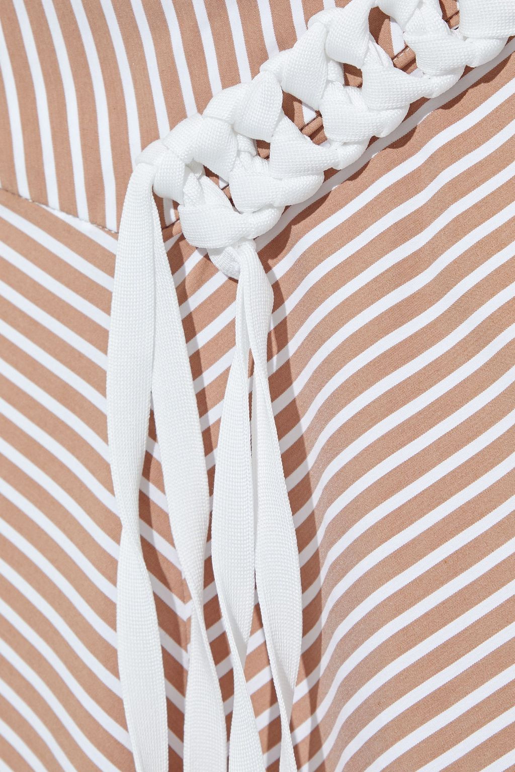 TIBI Kaia asymmetric cotton-blend poplin midi skirt