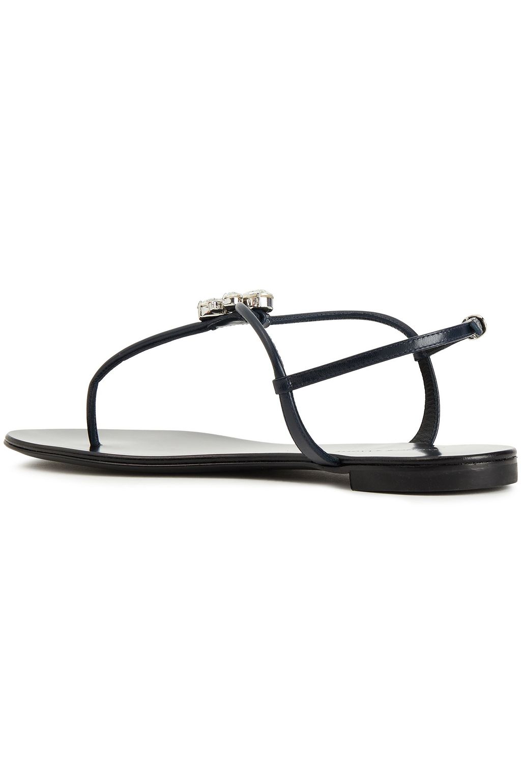 GIUSEPPE ZANOTTI Crystal-embellished leather slingback sandals