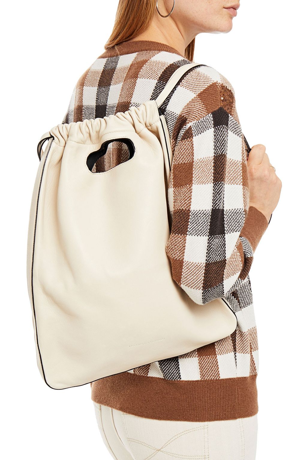 BRUNELLO CUCINELLI Rucksack aus Leder mit Zierperlen