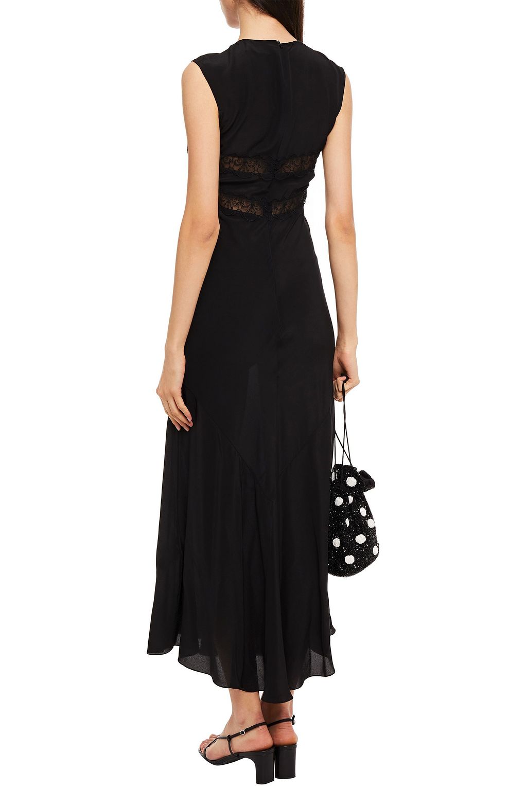 SIMONE ROCHA Lace-trimmed silk-satin crepe maxi dress