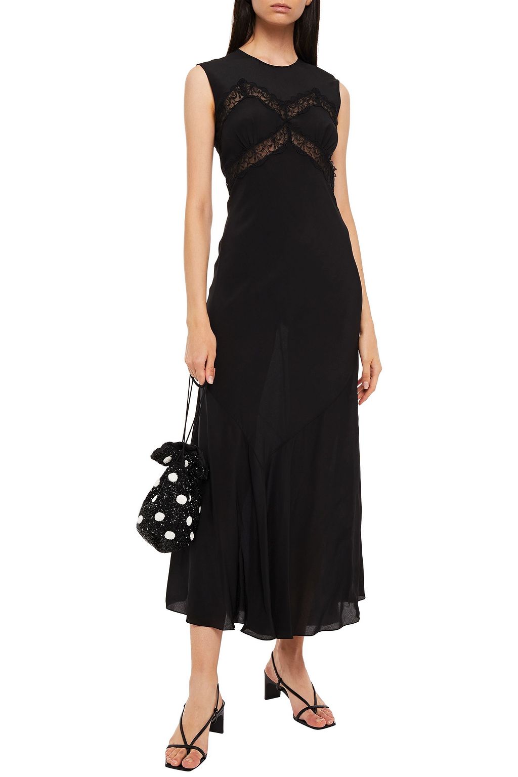 SIMONE ROCHA Lace-trimmed silk-satin crepe maxi dress