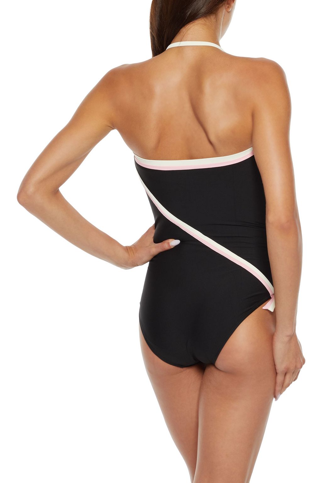 MORGAN LANE Kelly knotted striped bandeau swimsuit