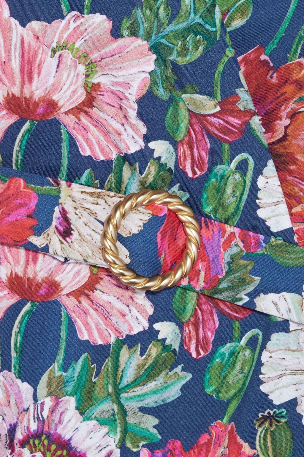ONIA Michelle belted wrap-effect floral-print swimsuit