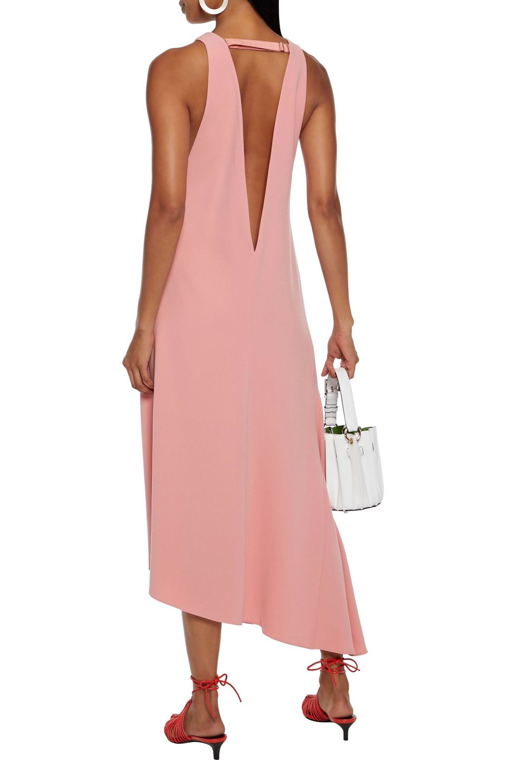TIBI Asymmetric crepe midi dress