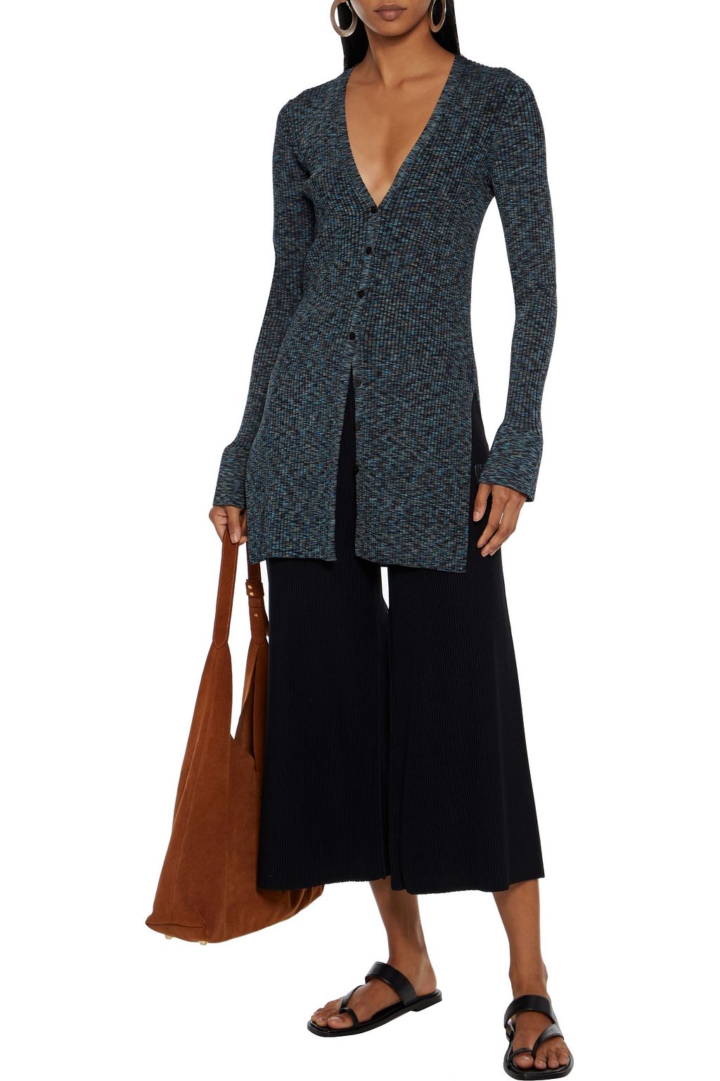 THEORY Henriet ribbed-knit culottes