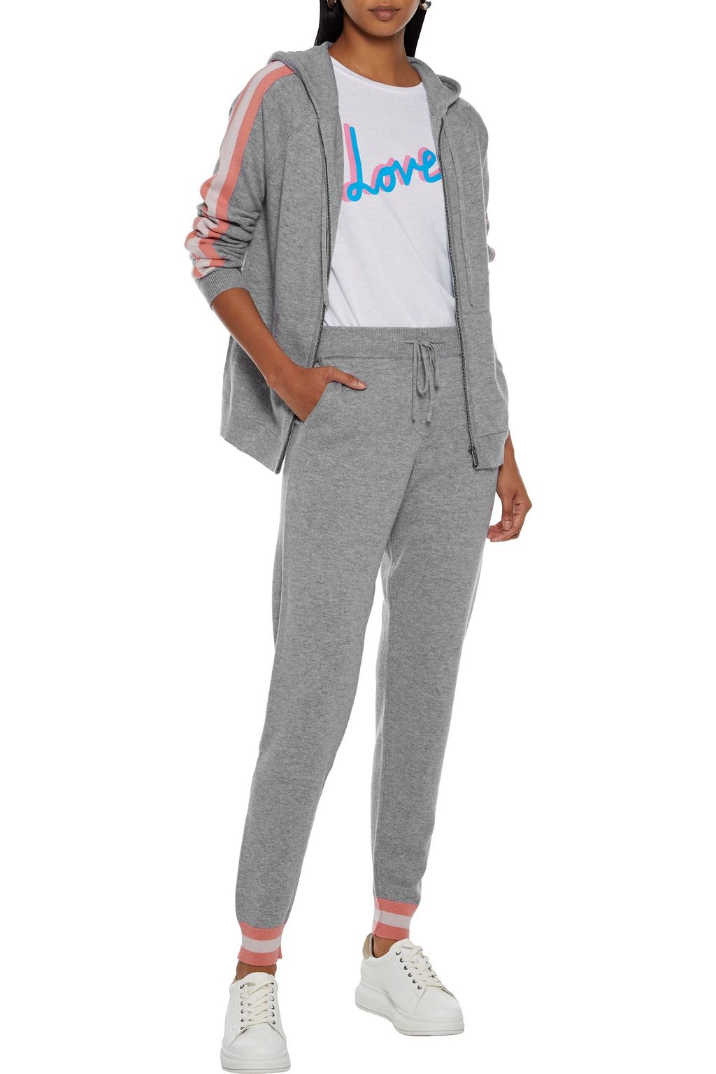 CHINTI & PARKER Striped wool and cashmere-blend track pants