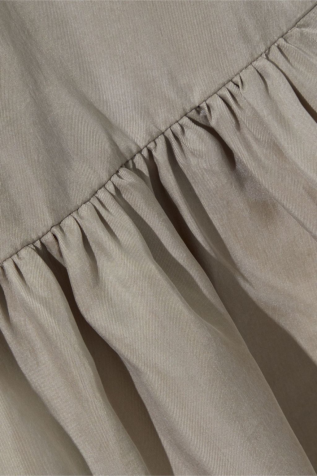 TIBI Ruffled satin-twill shorts
