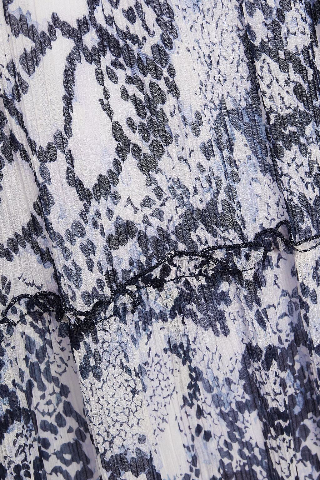 SEE BY CHLOÉ Tiered printed cotton and silk-blend crepon skirt