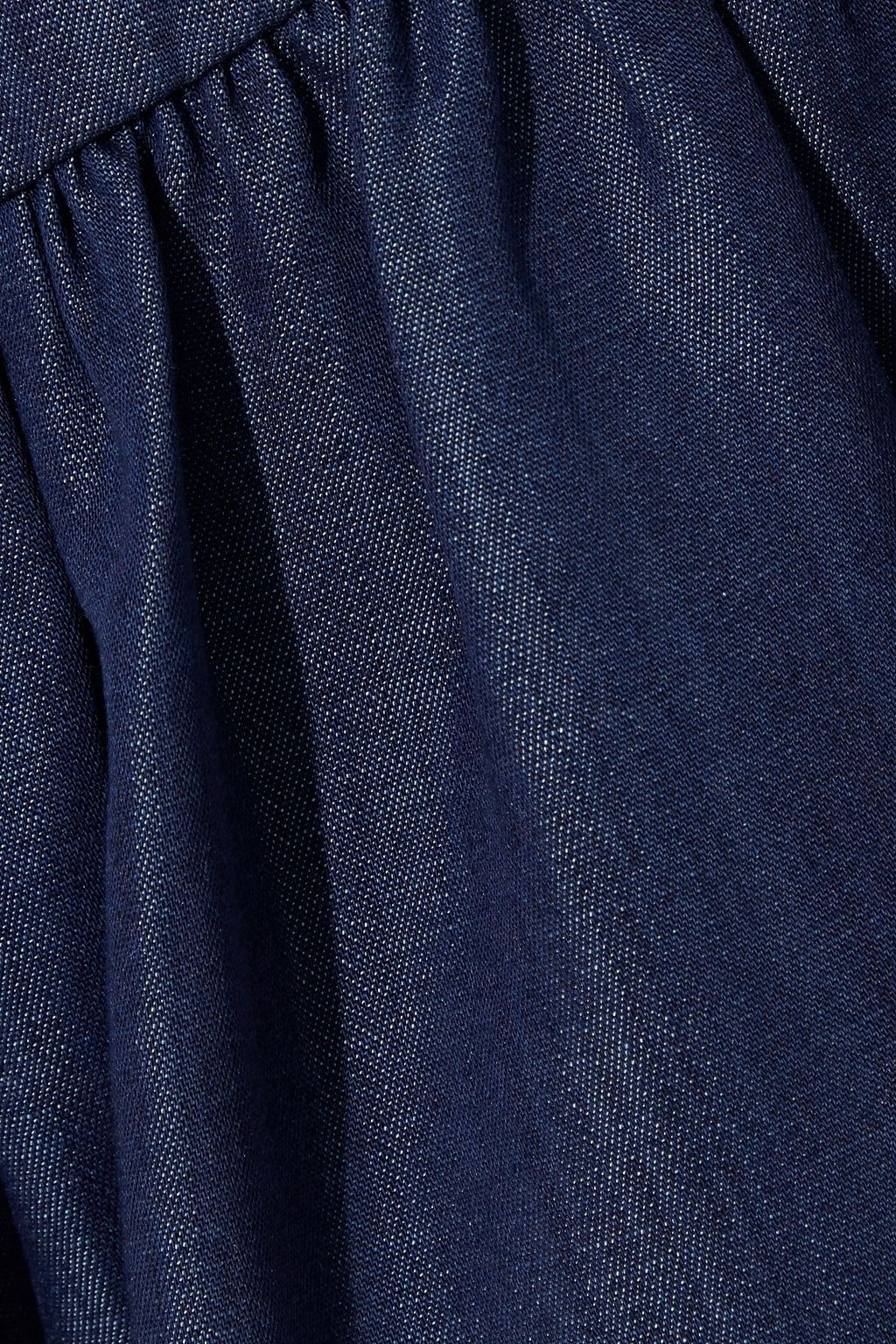 TIBI Ruffled Tencel-chambray shorts