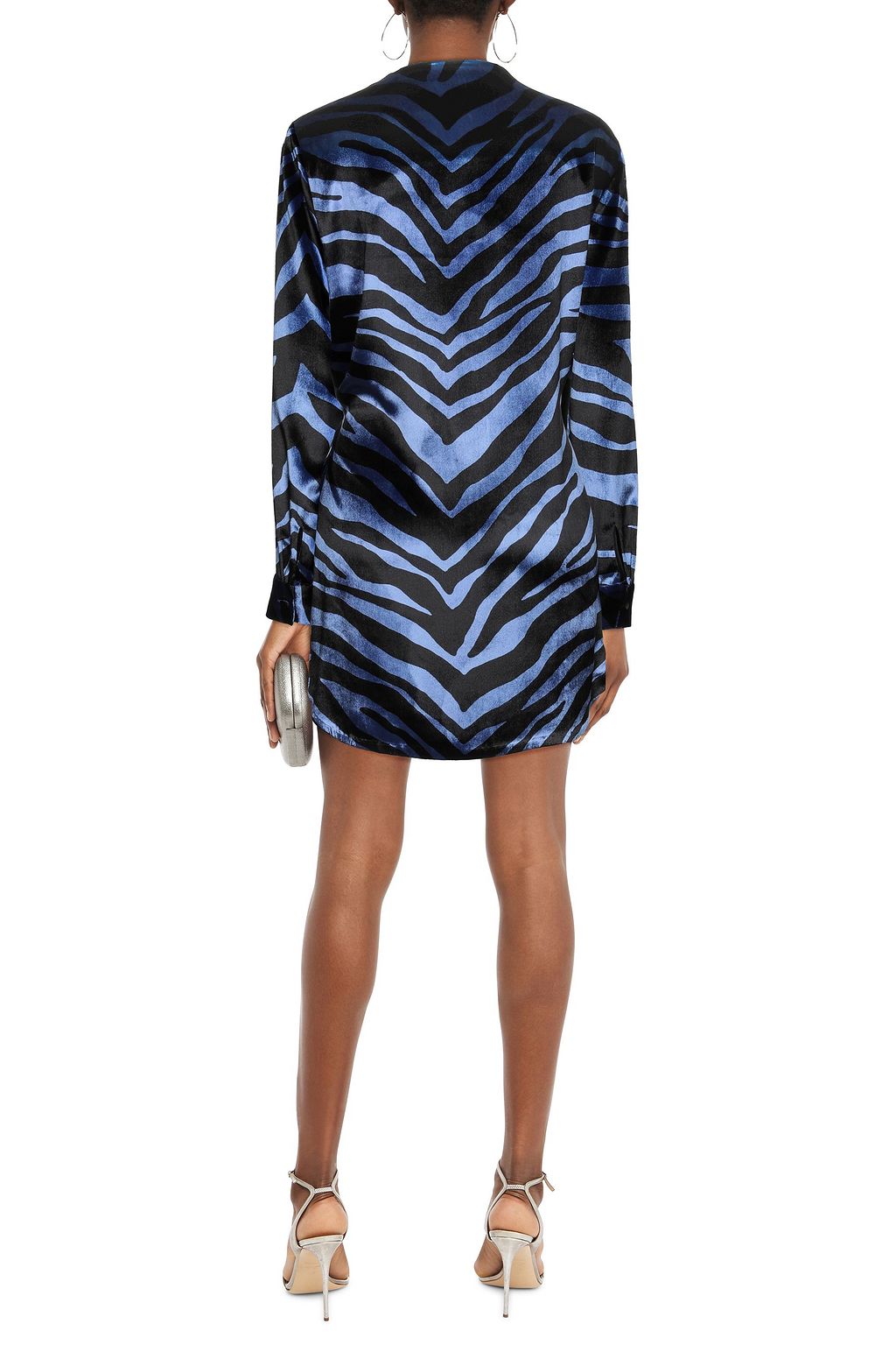 MICHELLE MASON Zebra-print velvet mini wrap dress