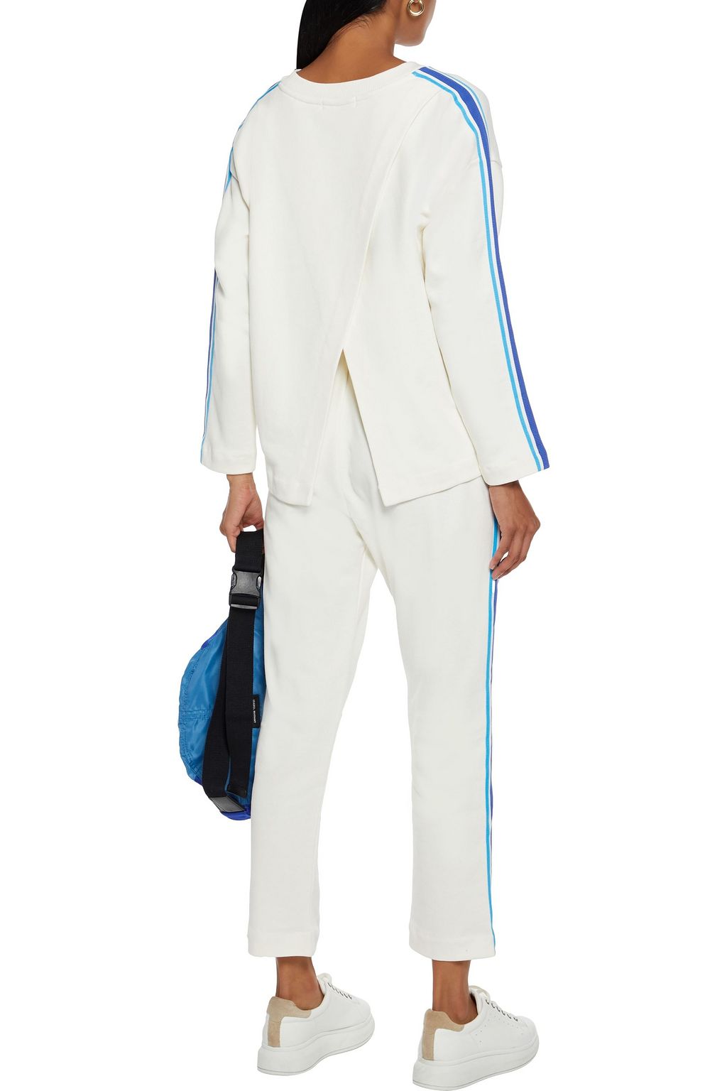 CHINTI & PARKER Striped cotton-terry track pants