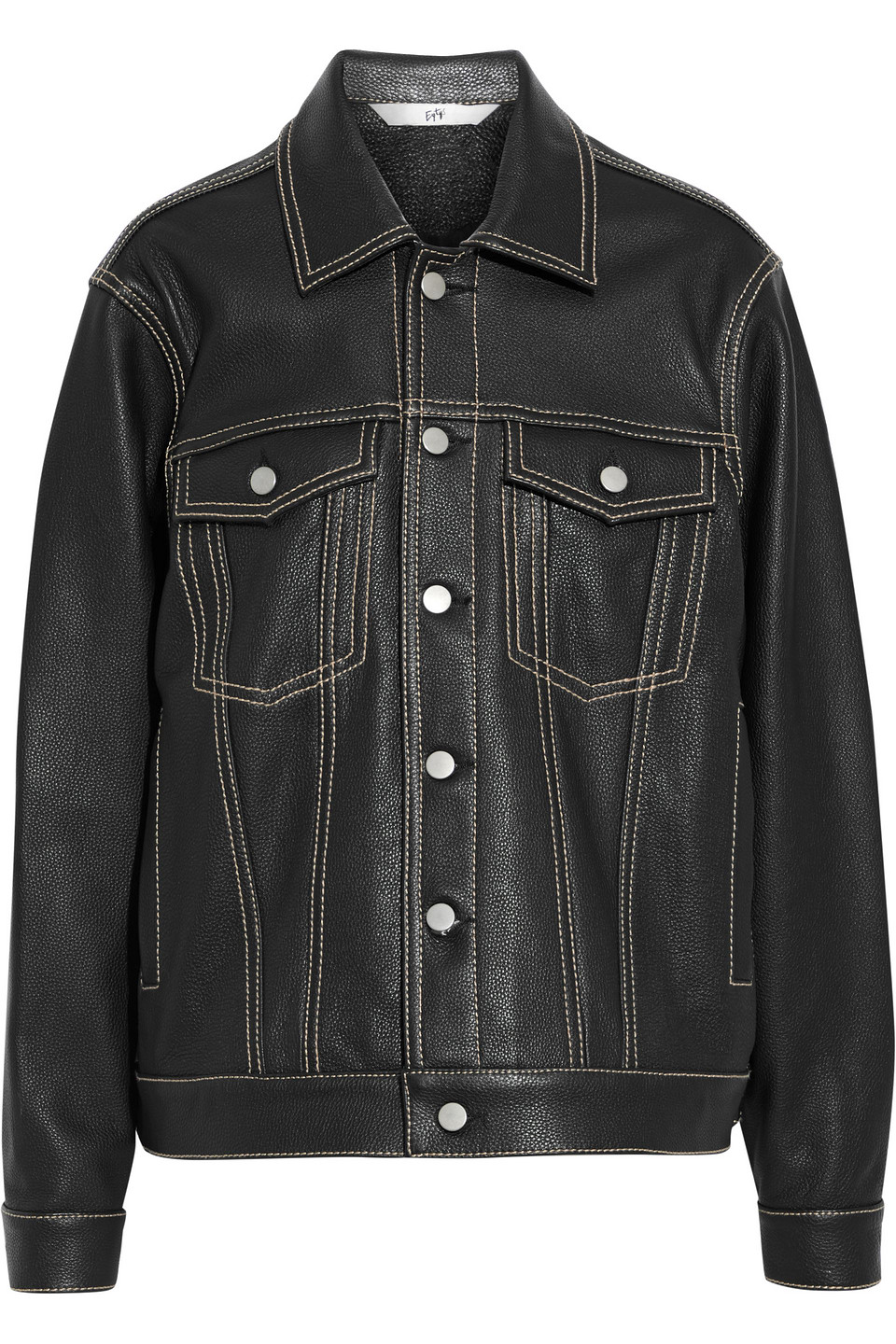 Eytys Woman Buck Pebbled-leather Jacket Black Smart Closet