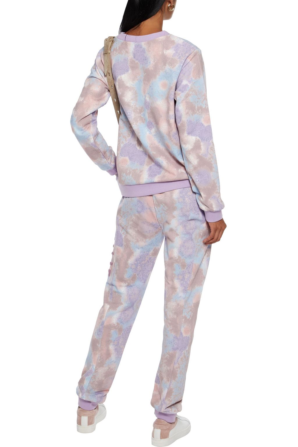SUMMERY COPENHAGEN Ramone appliquéd tie-dyed French cotton-terry track pants
