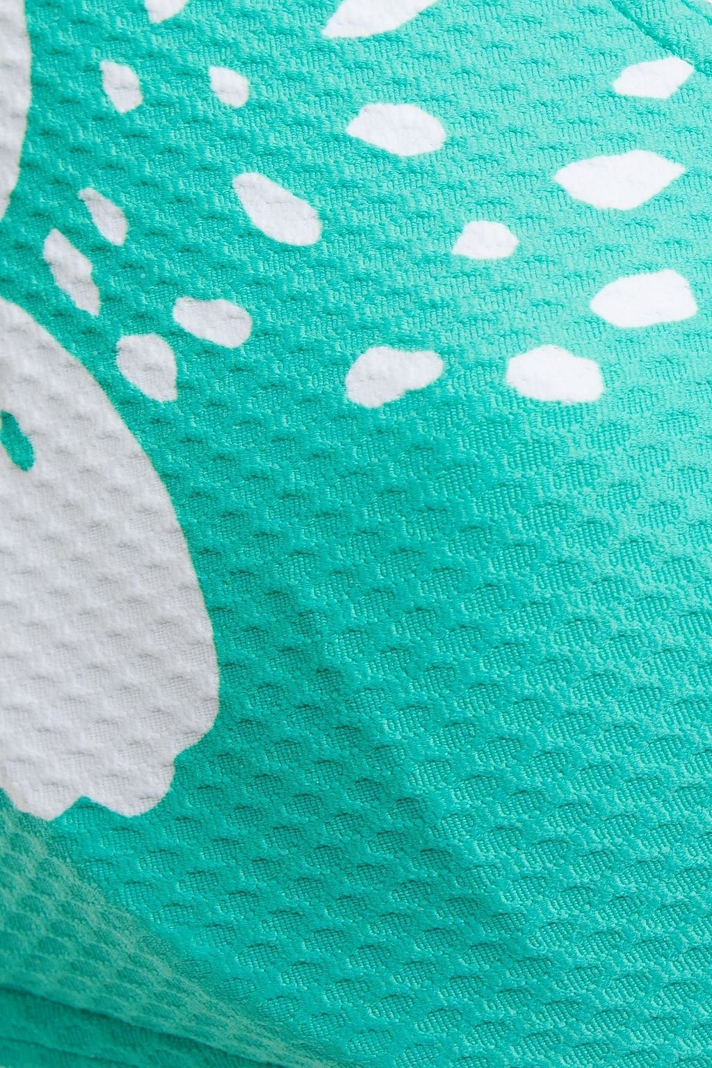 MAISON LEJABY Tropical printed stretch-piqué bikini top