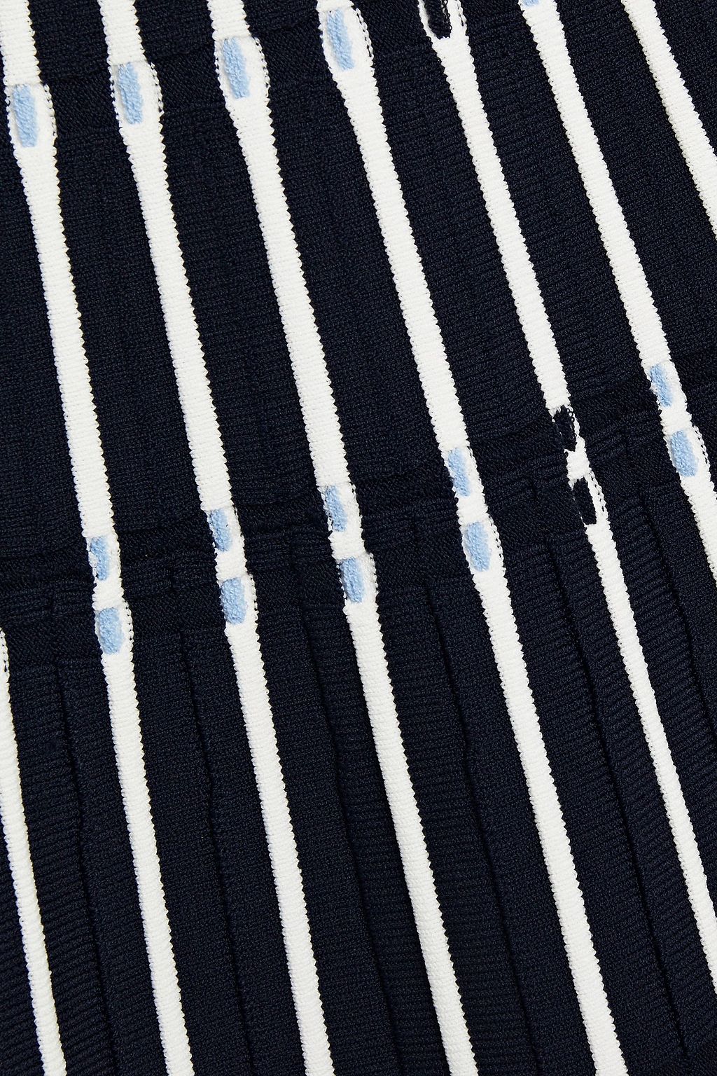 LELA ROSE Striped jacquard-knit mini dress