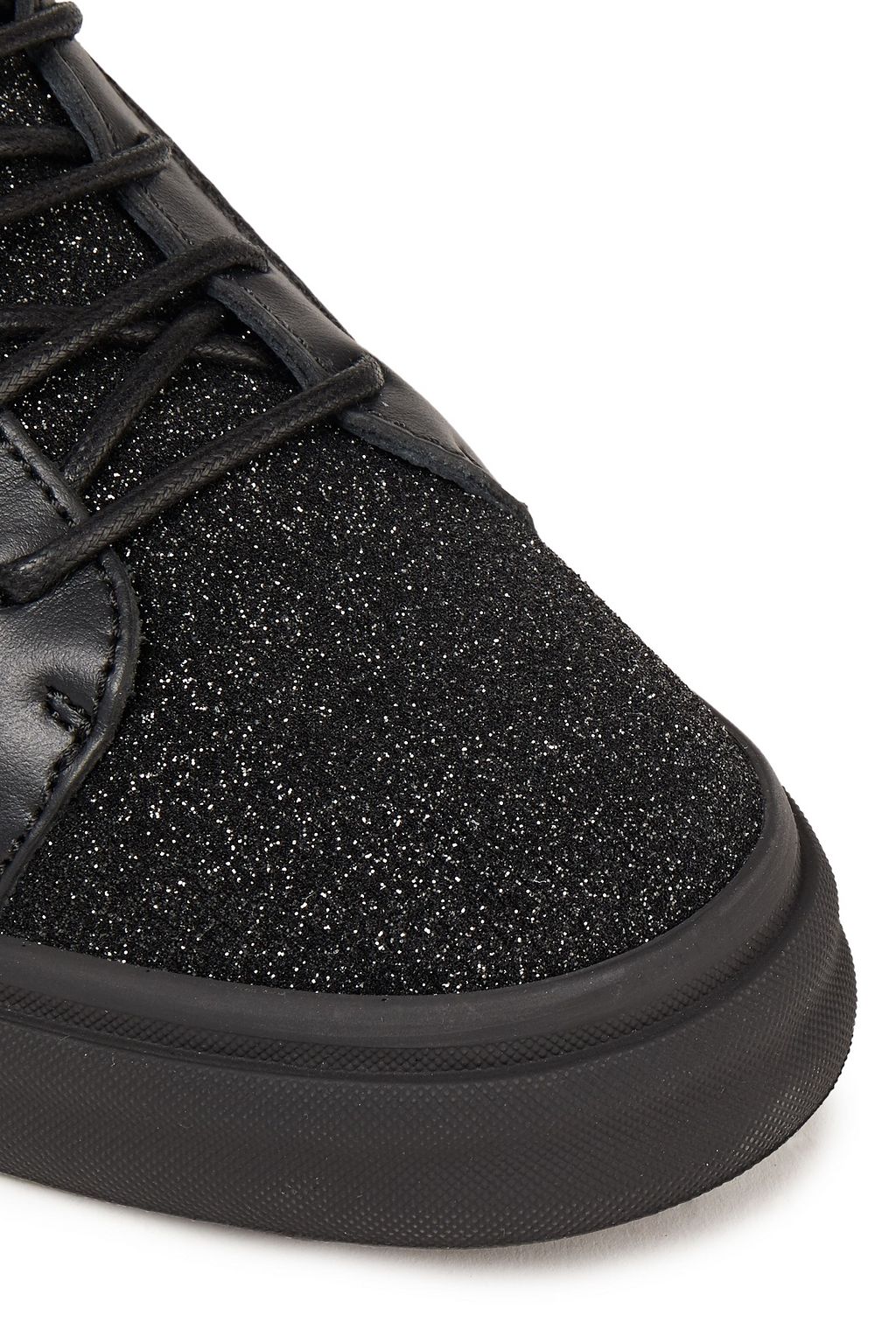 GIUSEPPE ZANOTTI Frankie lurex-paneled leather sneakers