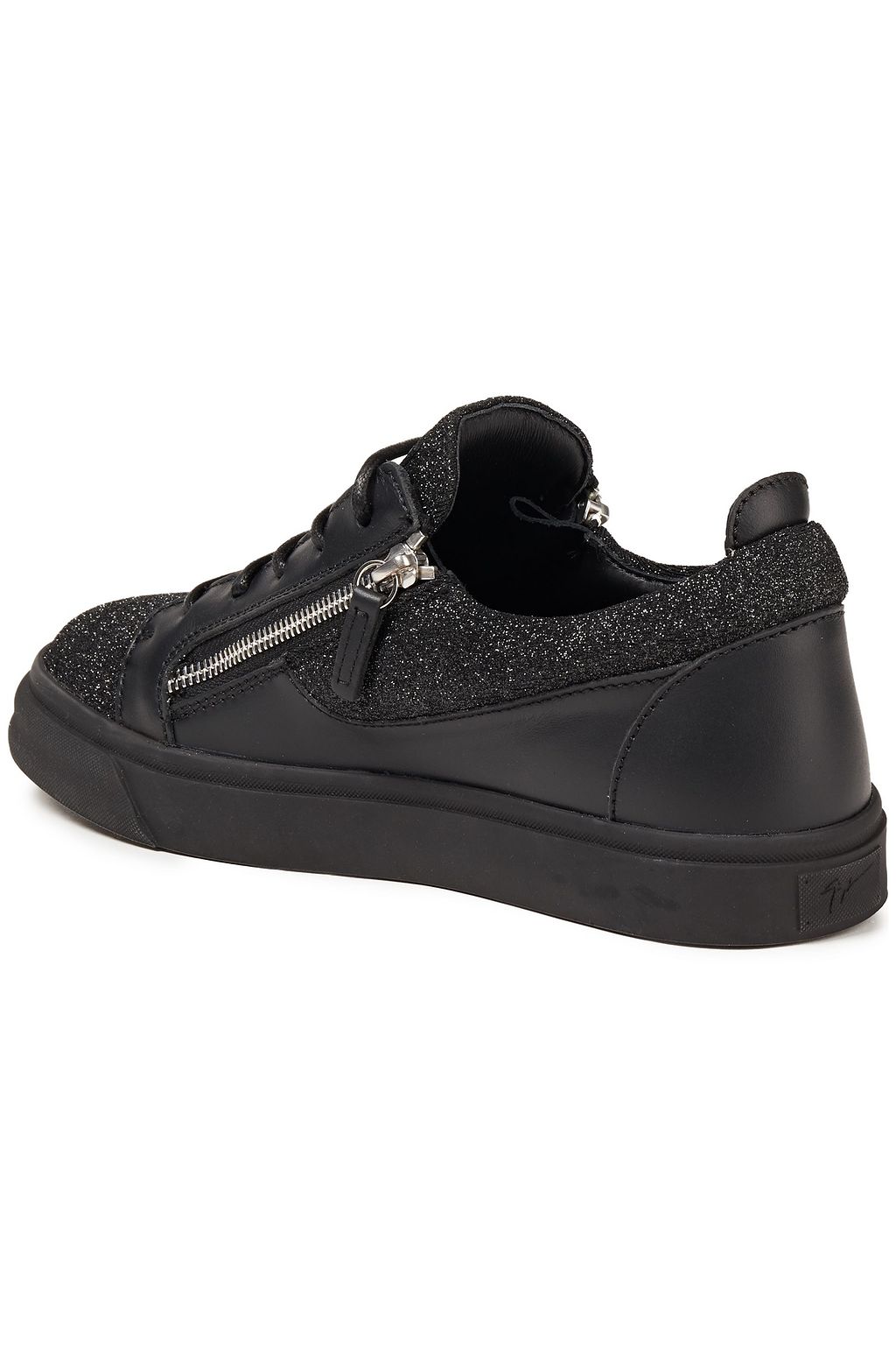 GIUSEPPE ZANOTTI Frankie lurex-paneled leather sneakers