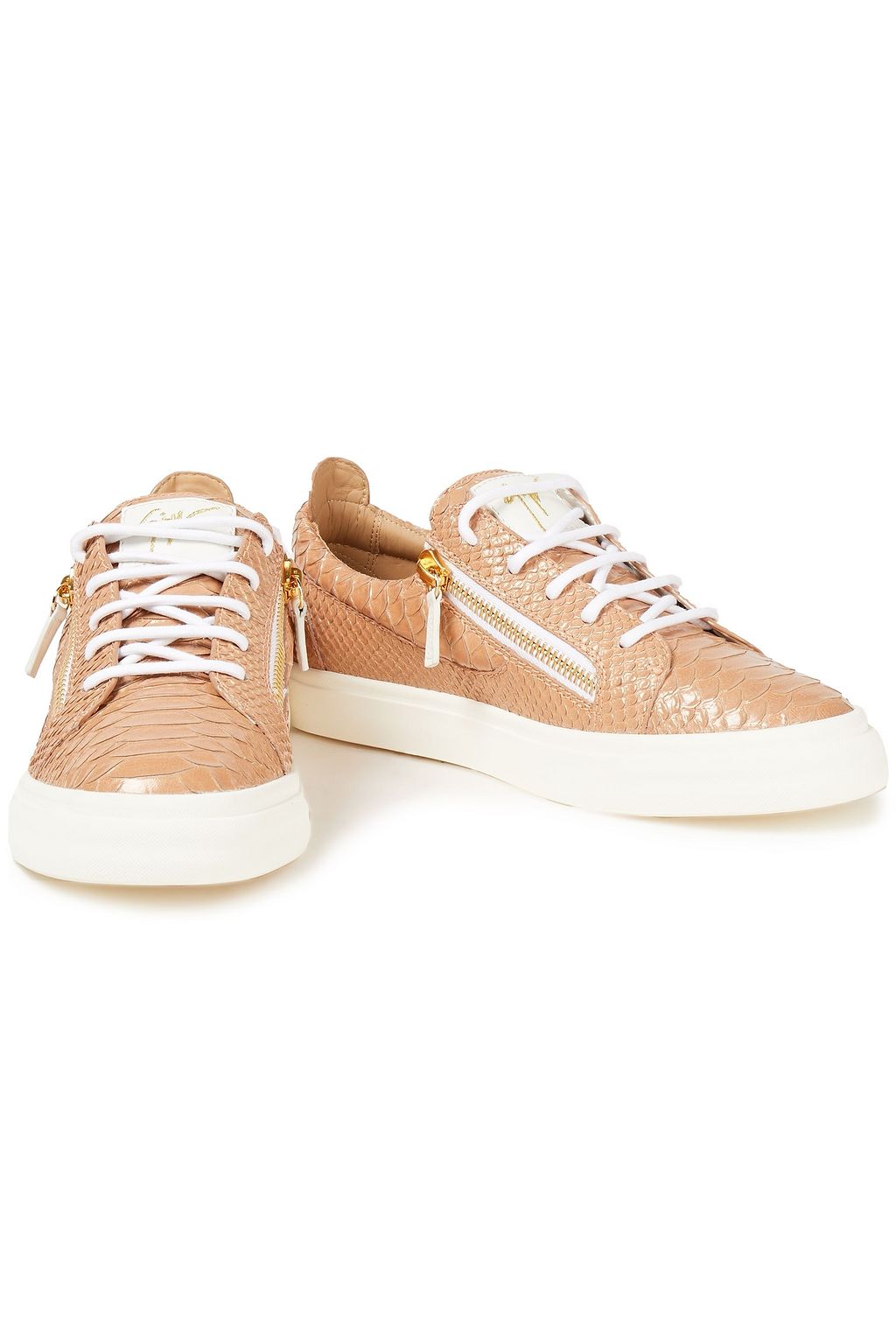 GIUSEPPE ZANOTTI Snake-effect leather sneakers