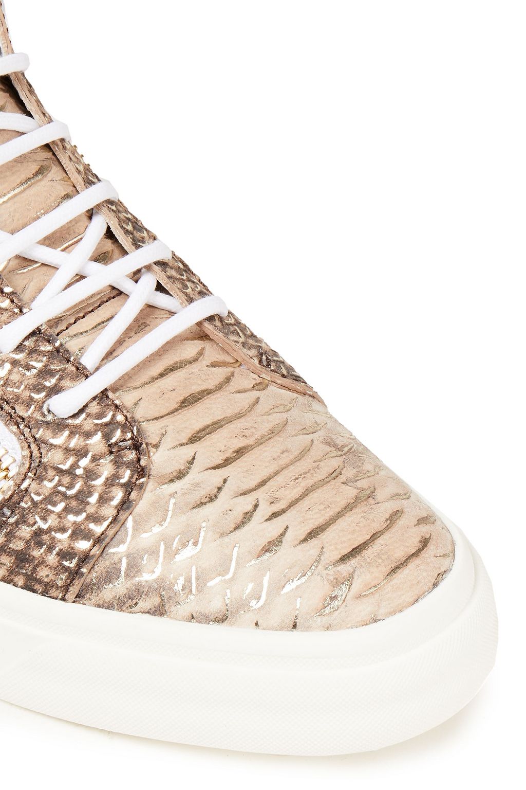 GIUSEPPE ZANOTTI Kriss metallic snake-effect leather high-top sneakers