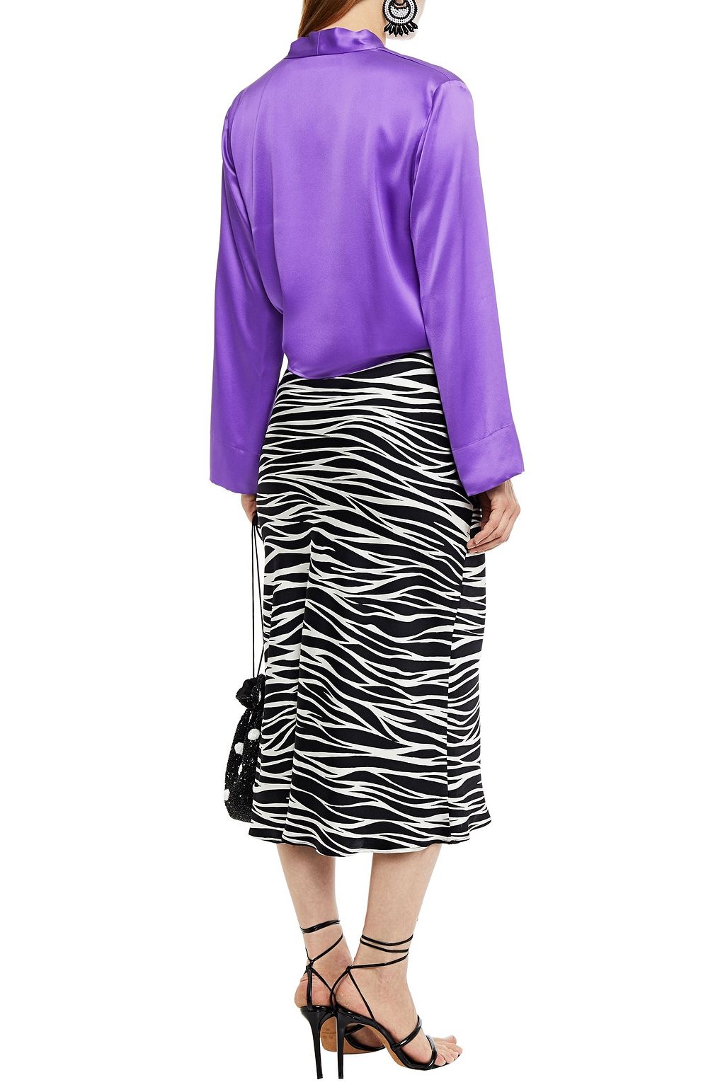 MICHELLE MASON Knotted silk-charmeuse blouse