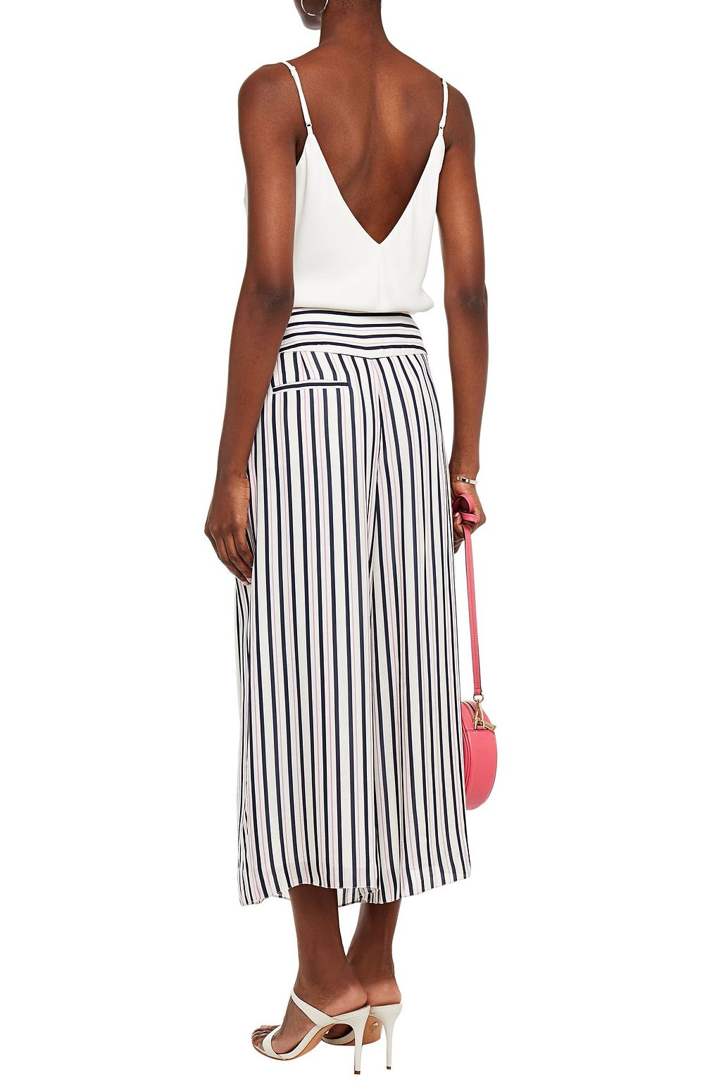 ROLAND MOURET Lenark striped gauze wide-leg pants