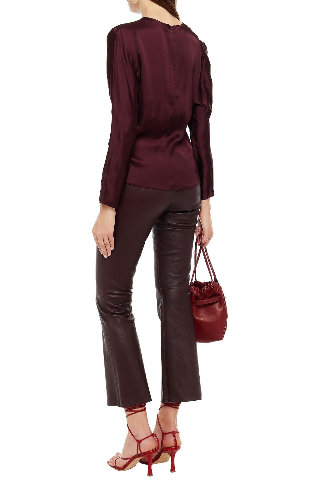 IRO Plissiertes Oberteil aus Satin mit Cut-outs