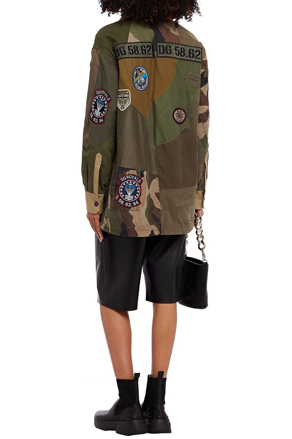 DOLCE&GABBANA Embellished camouflage-print cotton-canvas coat