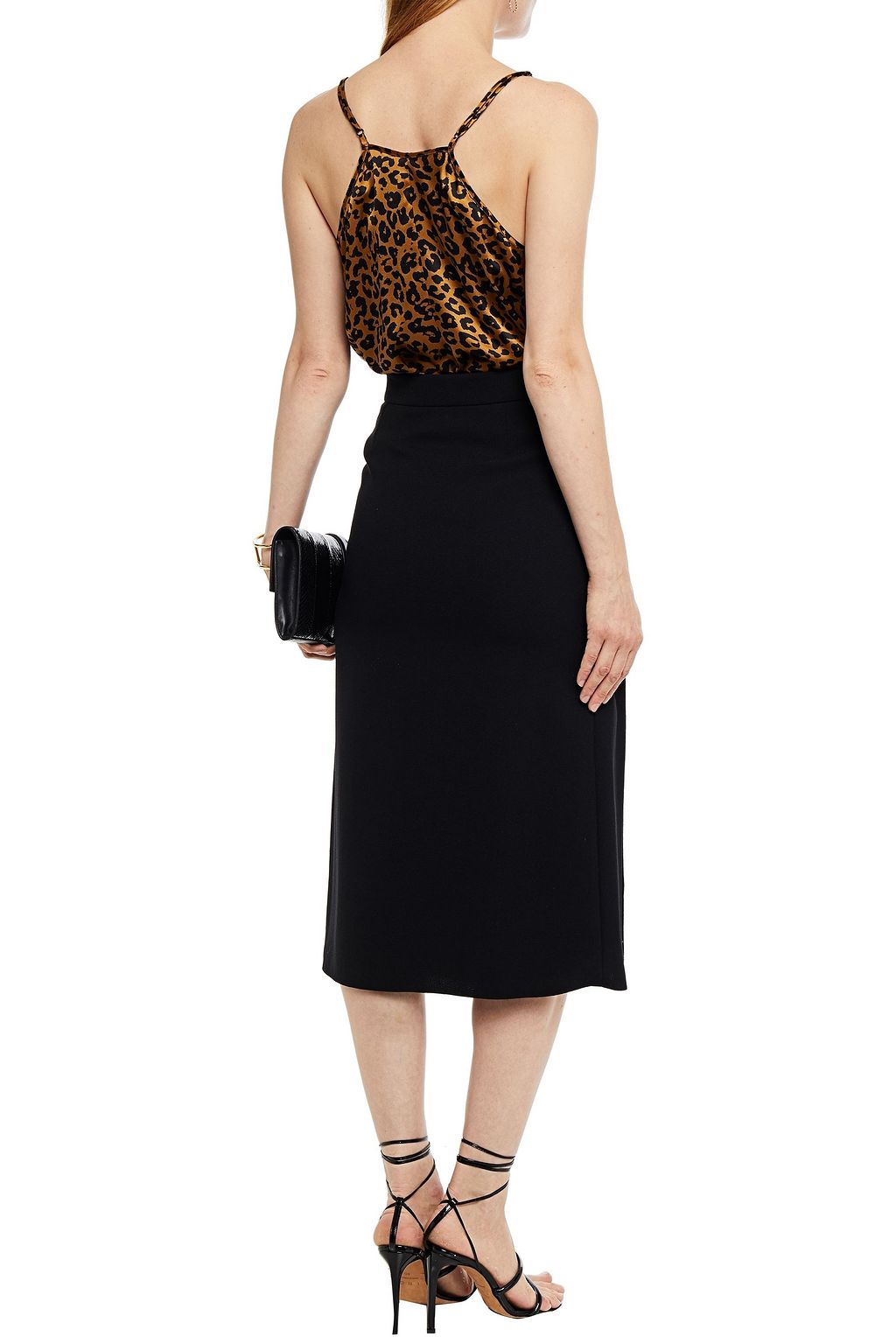 MICHELLE MASON Wrap-effect silk-satin jacquard bodysuit